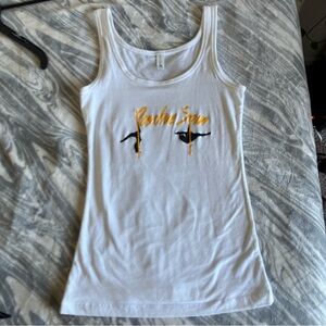 White Tank Top with pole dancing design